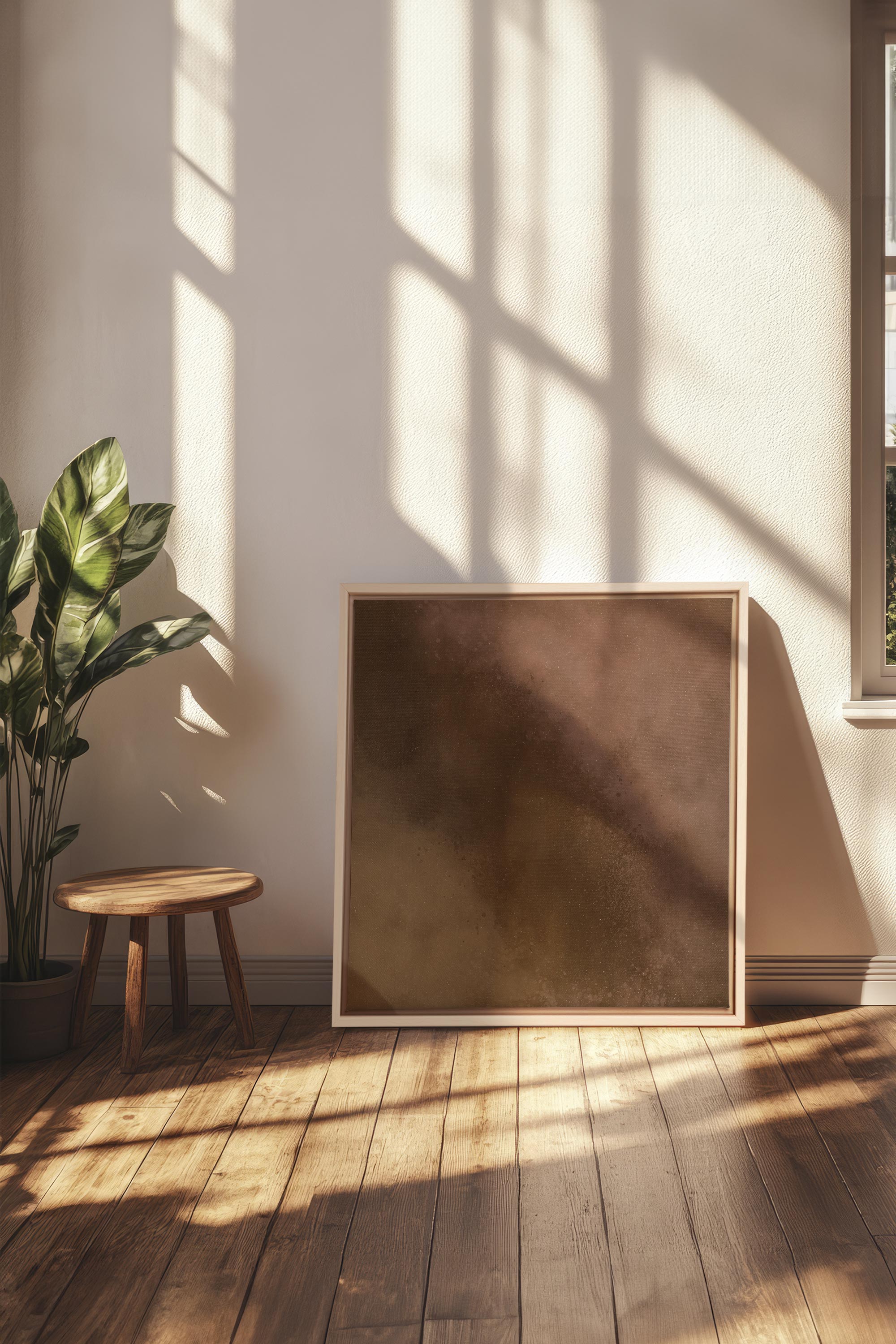 OLEKA CANVAS - COCOA DUST, Oeuvre sur toile étirée, encadré Naturel Clair