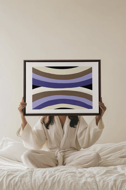 OLEKA CANVAS - FLOW OF SHADES, Oeuvre sur toile étirée, encadré Brun Noyer