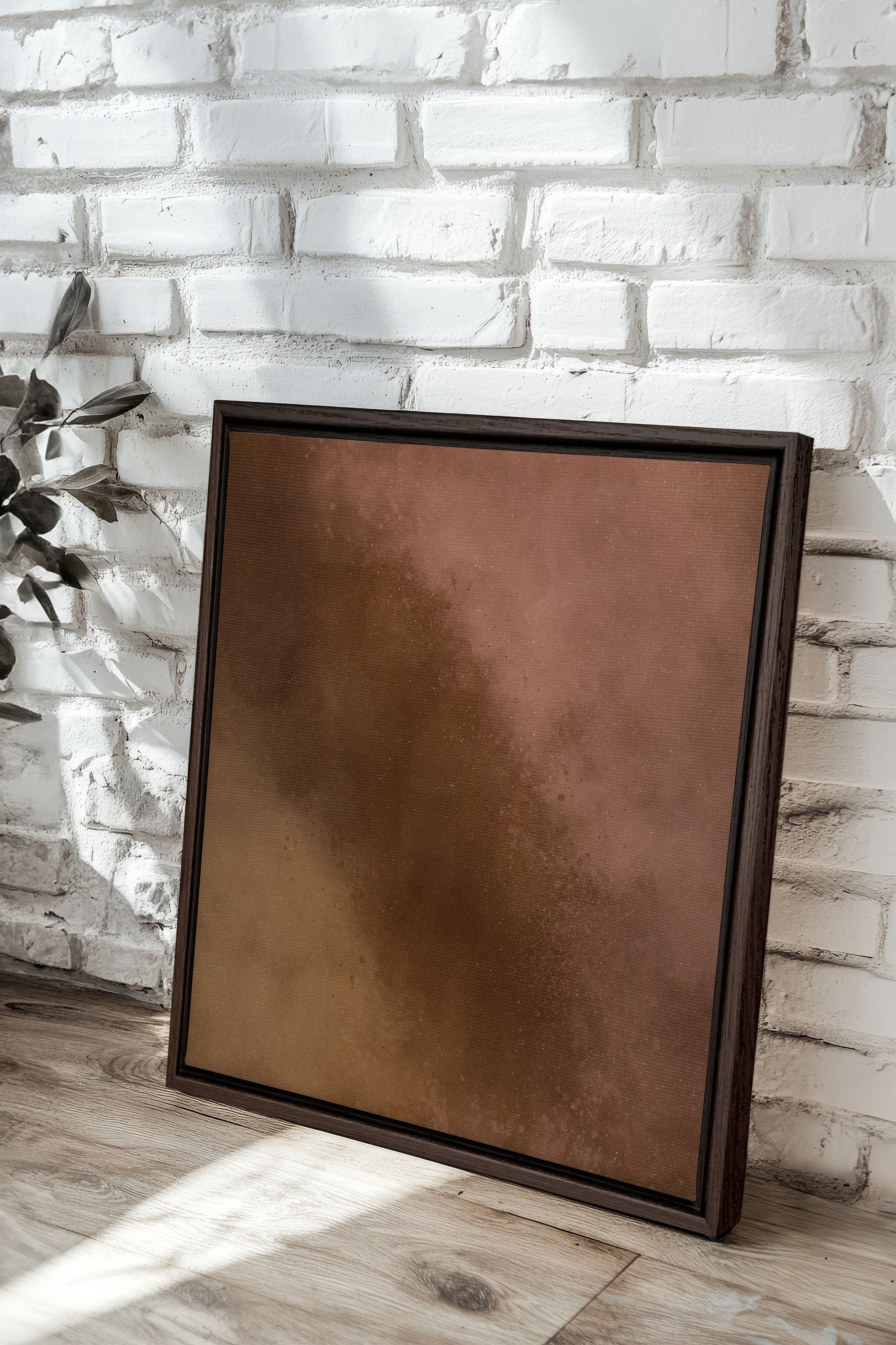 OLEKA CANVAS - COCOA DUST, Oeuvre sur toile étirée, encadré Brun Noyer