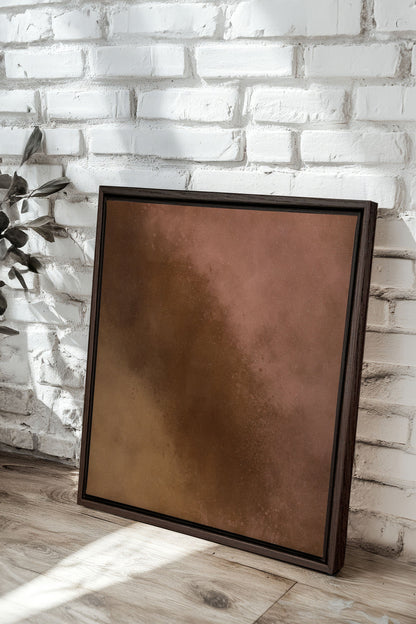 OLEKA CANVAS - COCOA DUST, Oeuvre sur toile étirée, encadré Brun Noyer