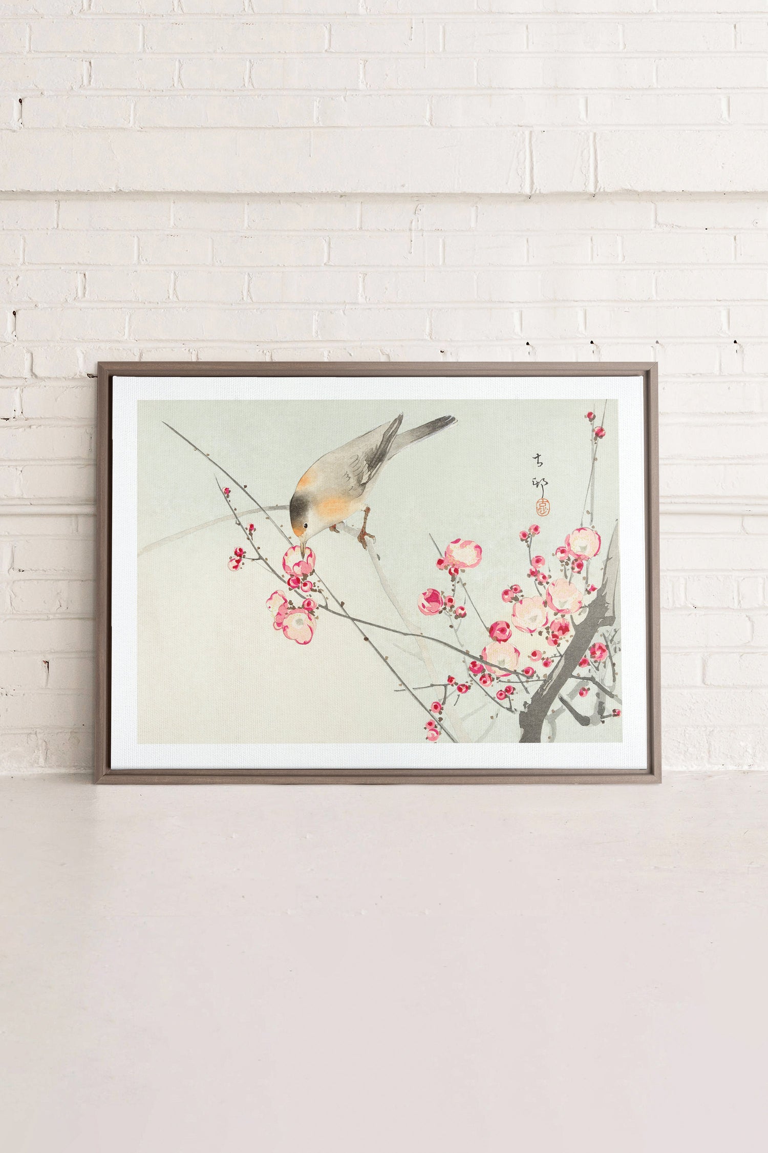 OLEKA CANVAS - SONGBIRD, Oeuvre sur toile étirée, encadré Brun Chêne