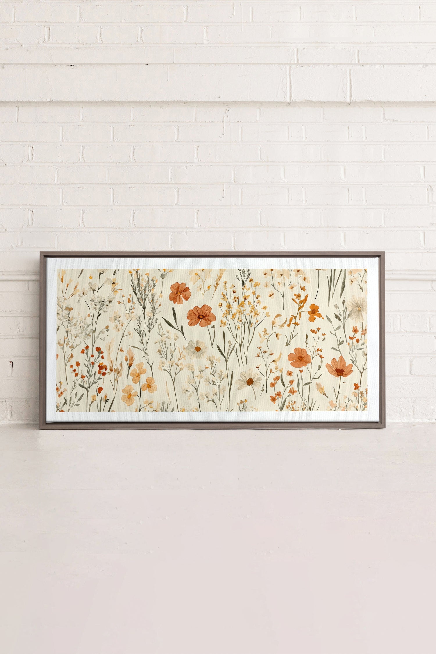 OLEKA CANVAS - AUTUMN GARDEN, Oeuvre sur toile étirée, encadré Brun Chêne