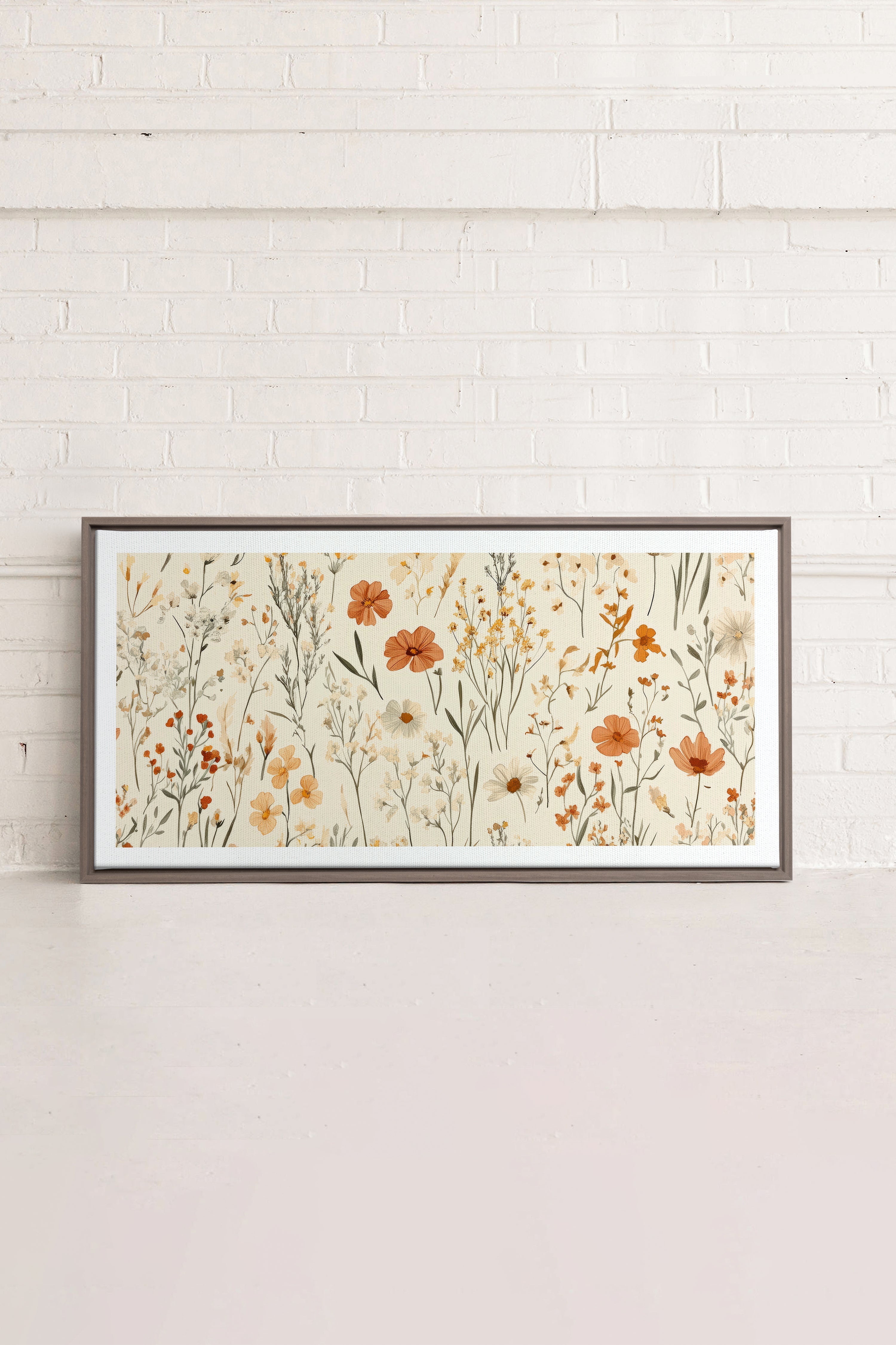 OLEKA CANVAS - AUTUMN GARDEN, Oeuvre sur toile étirée, encadré Brun Chêne