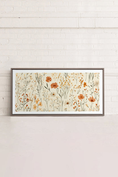 OLEKA CANVAS - AUTUMN GARDEN, Oeuvre sur toile étirée, encadré Brun Chêne
