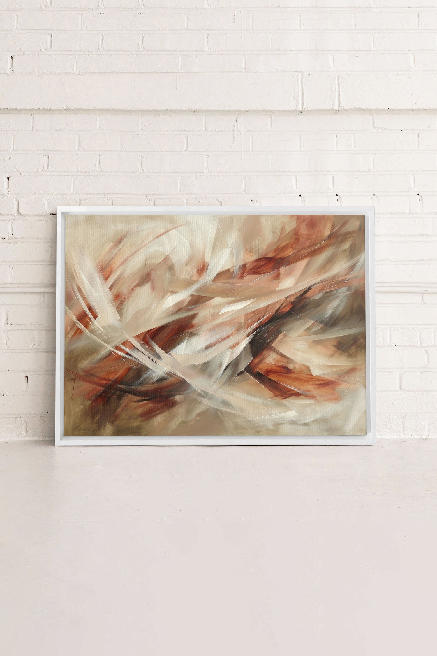 OLEKA CANVAS - BLAZING SWIRLS, Oeuvre sur toile étirée, encadré Blanc