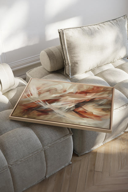 OLEKA CANVAS - BLAZING SWIRLS, Oeuvre sur toile étirée, encadré Naturel Clair