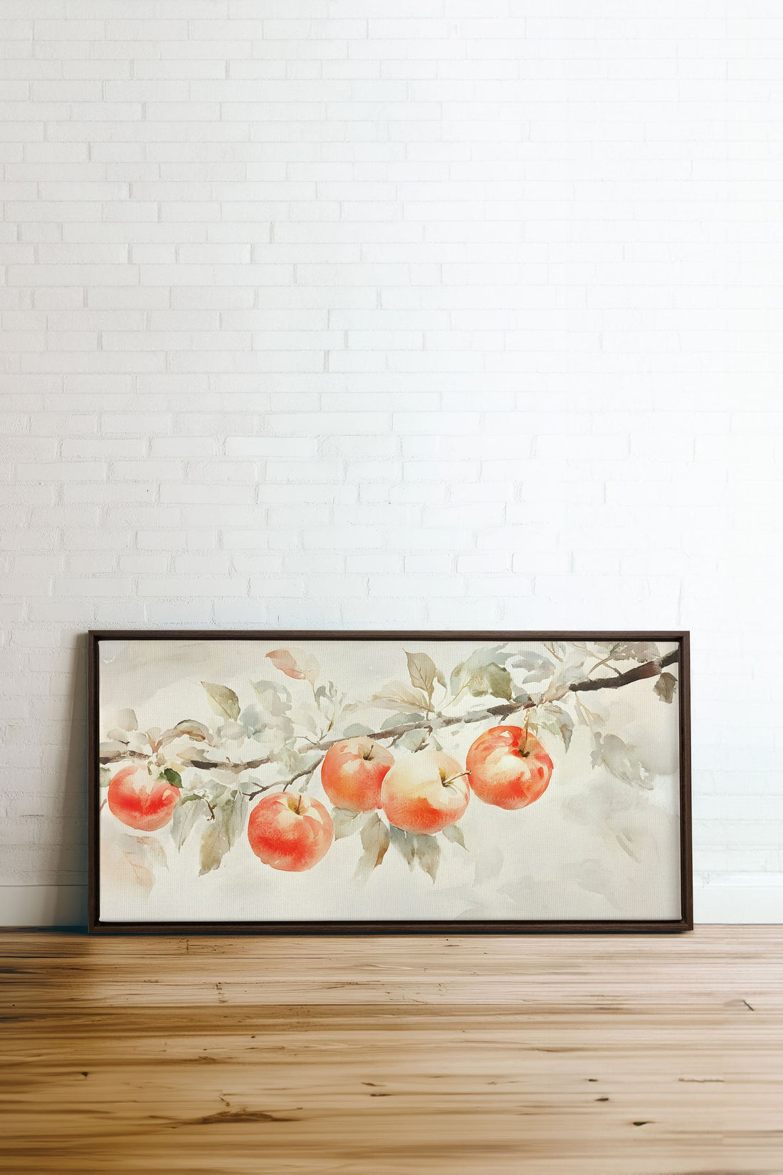 OLEKA CANVAS - DOUCE RÉCOLTE, Oeuvre sur toile étirée, encadré Brun Noyer