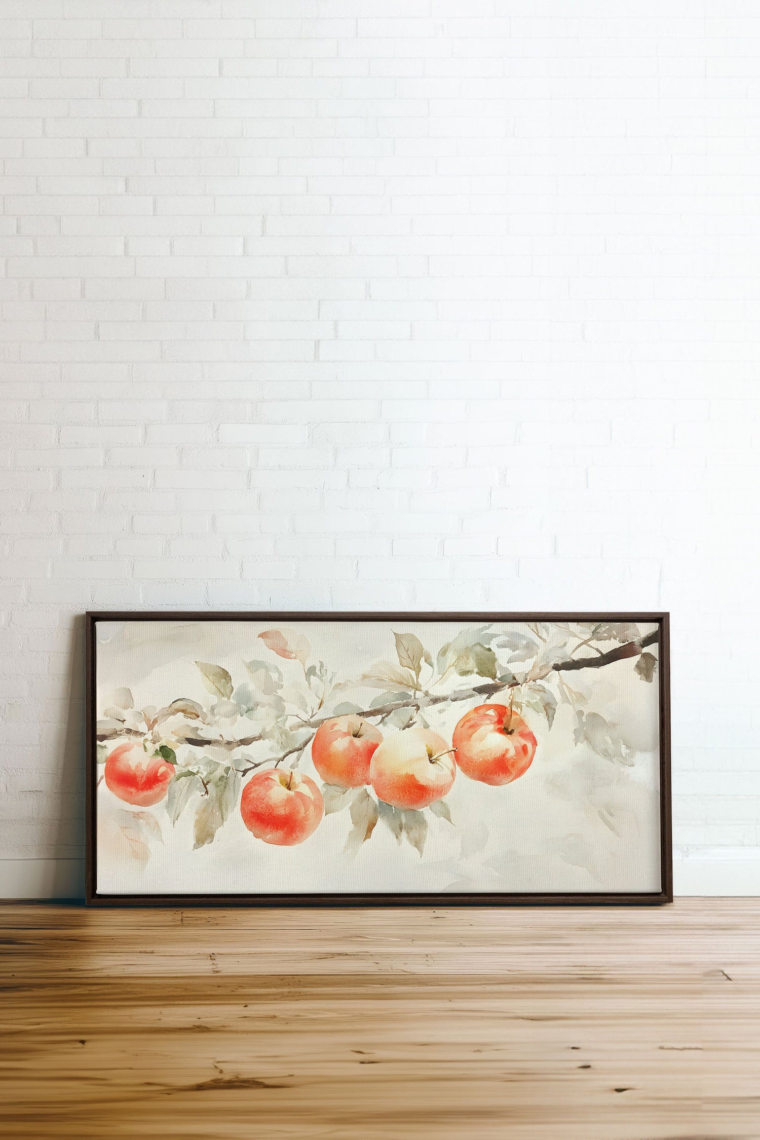 OLEKA CANVAS - DOUCE RÉCOLTE, Oeuvre sur toile étirée, encadré Brun Noyer