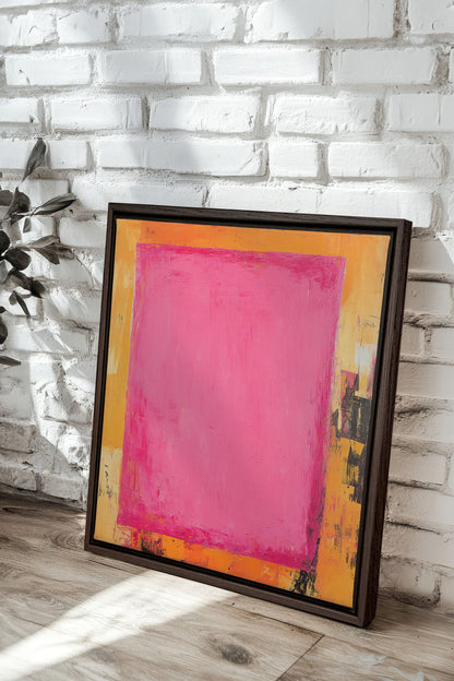 OLEKA CANVAS - COLOR BLAZE, Oeuvre sur toile étirée, encadré Brun Noyer