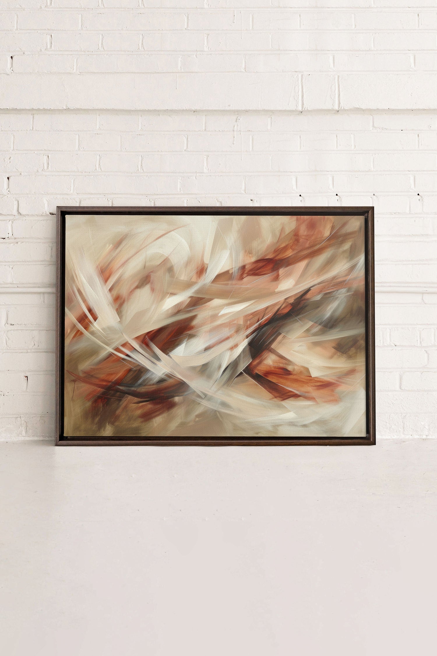OLEKA CANVAS - BLAZING SWIRLS, Oeuvre sur toile étirée, encadré Brun Noyer
