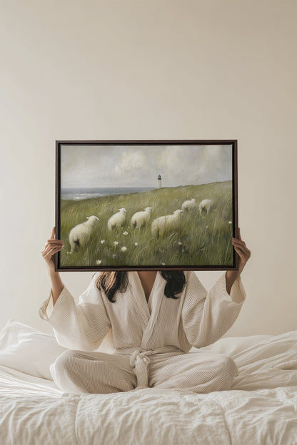 OLEKA CANVAS - WOOL &amp; WIND, Oeuvre sur toile étirée, encadré Brun Noyer