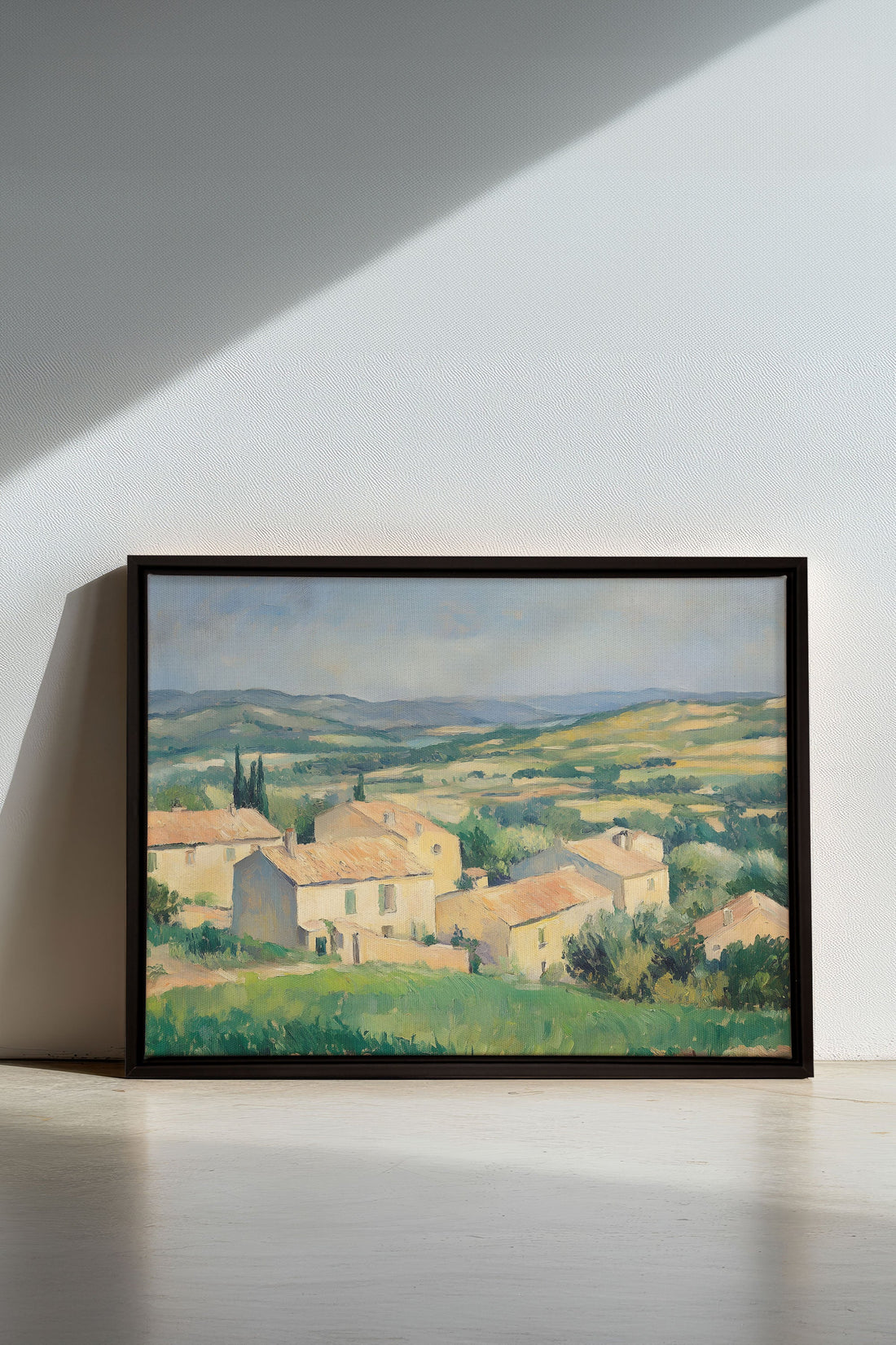 OLEKA CANVAS - VILLAGE IN BLOOM, Oeuvre sur toile étirée, encadré Noir