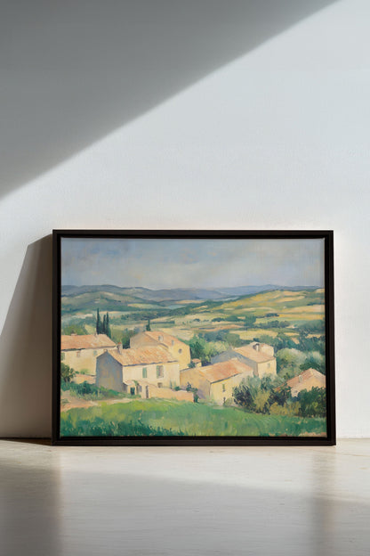 OLEKA CANVAS - VILLAGE IN BLOOM, Oeuvre sur toile étirée, encadré Noir