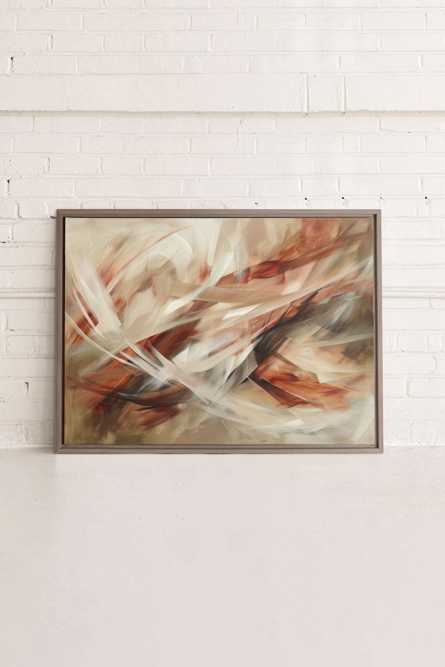 OLEKA CANVAS - BLAZING SWIRLS, Oeuvre sur toile étirée, encadré Brun Chêne