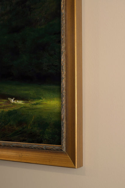 DOUCEUR DU SOIR, Artwork on rigid canvas, framed in Vintage Gold