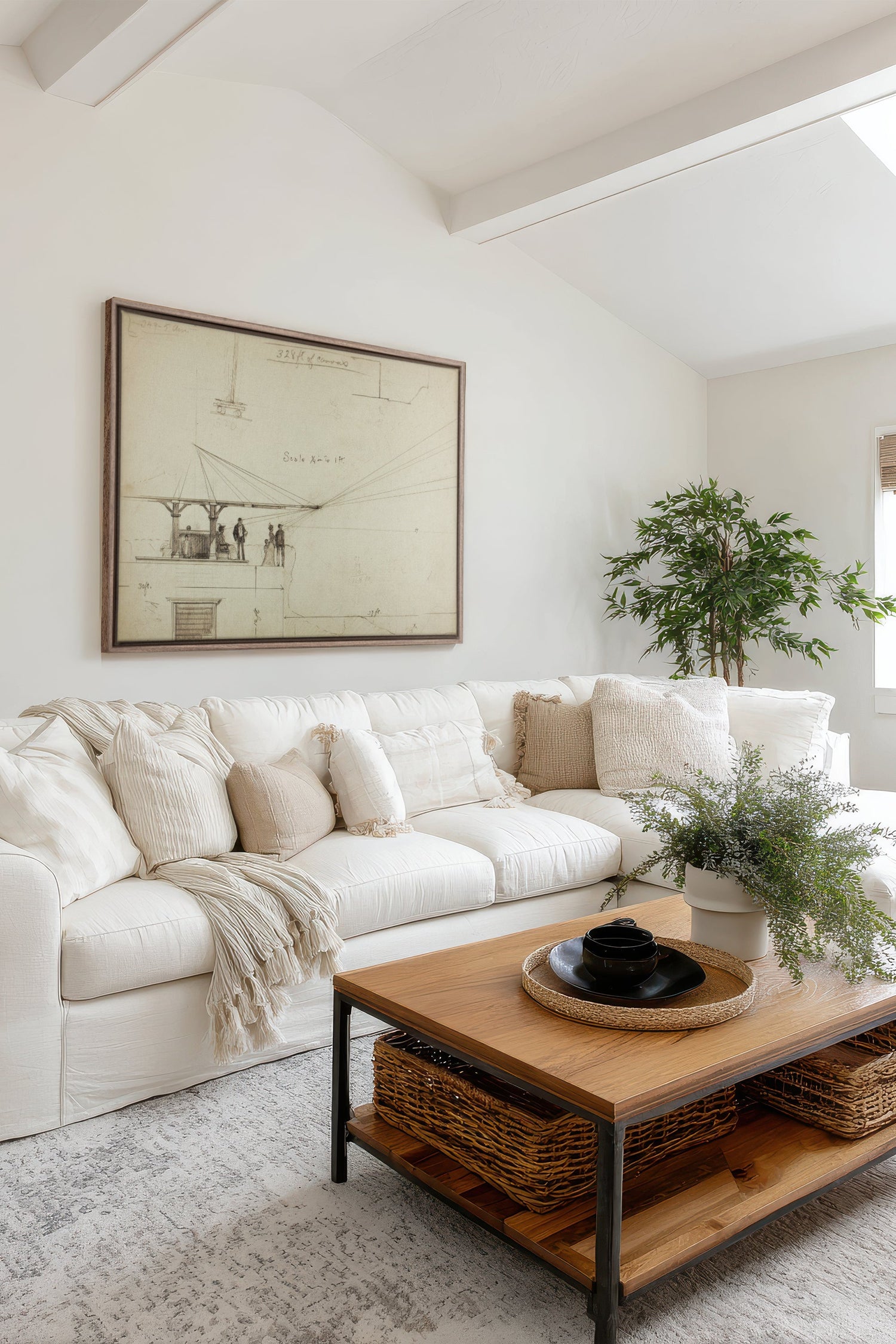 OLEKA CANVAS - MEASURED MINDS, Oeuvre sur toile étirée, encadré Brun Chêne