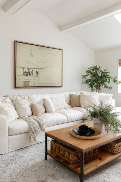 OLEKA CANVAS - MEASURED MINDS, Oeuvre sur toile étirée, encadré Brun Chêne