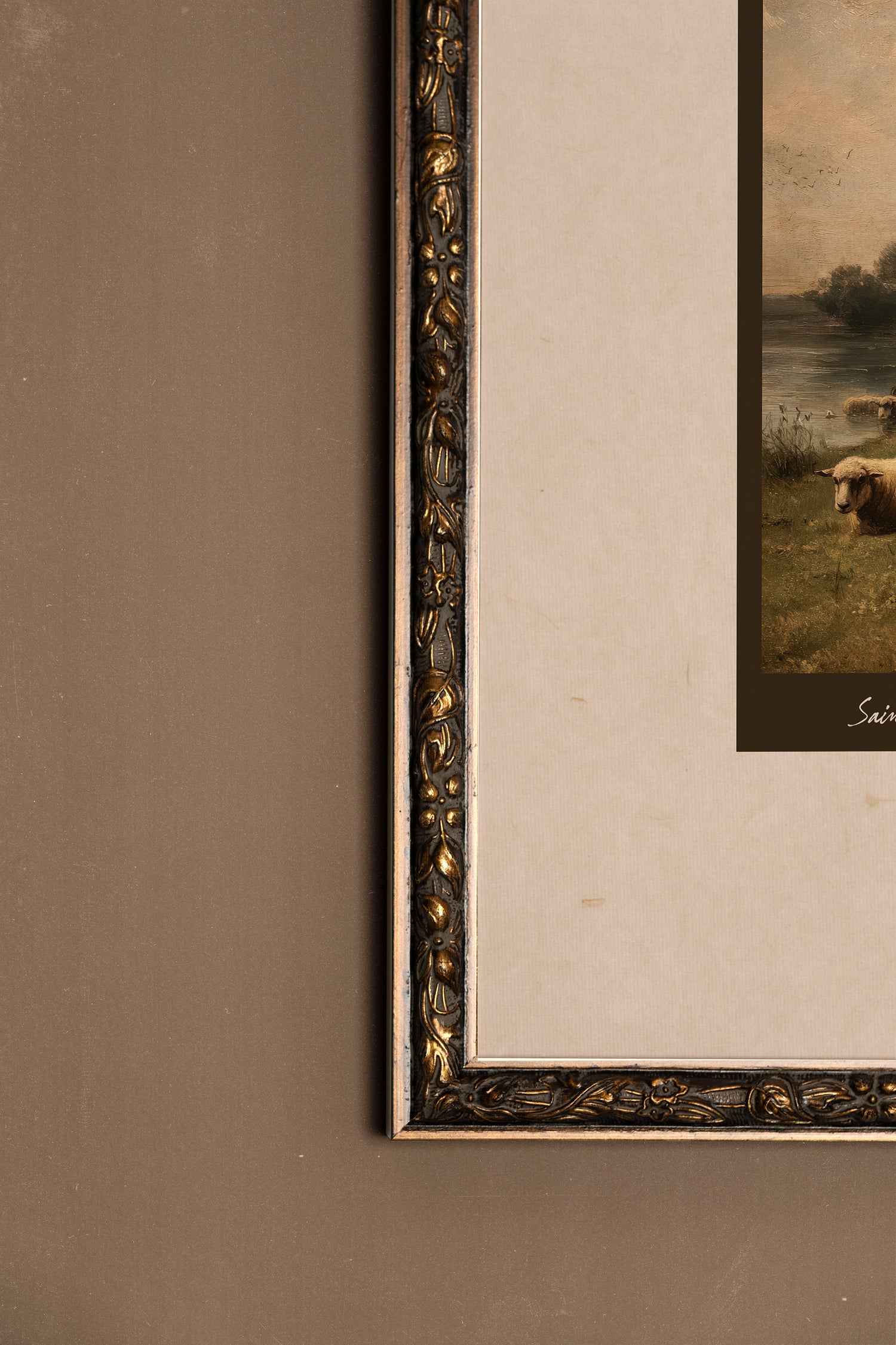 SAINT-ANTOINE-DE-TILLY, Oeuvre sur toile rigide, encadré Vintage Bronze