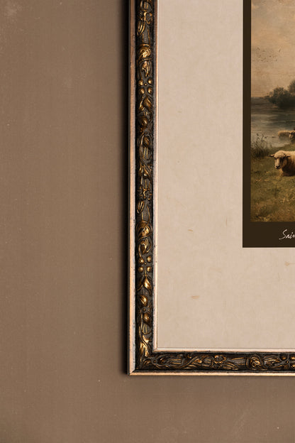 SAINT-ANTOINE-DE-TILLY, Oeuvre sur toile rigide, encadré Vintage Bronze