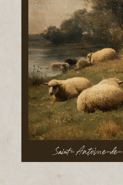 SAINT-ANTOINE-DE-TILLY, Oeuvre sur toile rigide, encadré Vintage Bronze