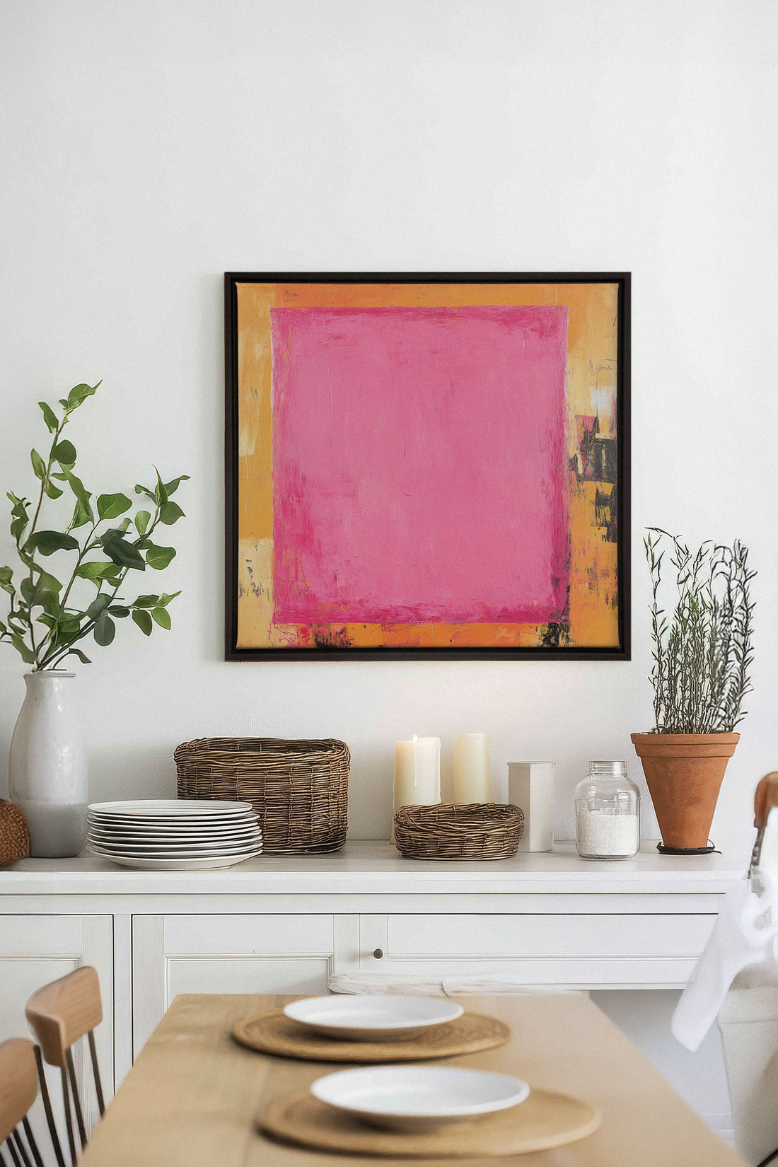 OLEKA CANVAS - COLOR BLAZE, Oeuvre sur toile étirée, encadré Noir