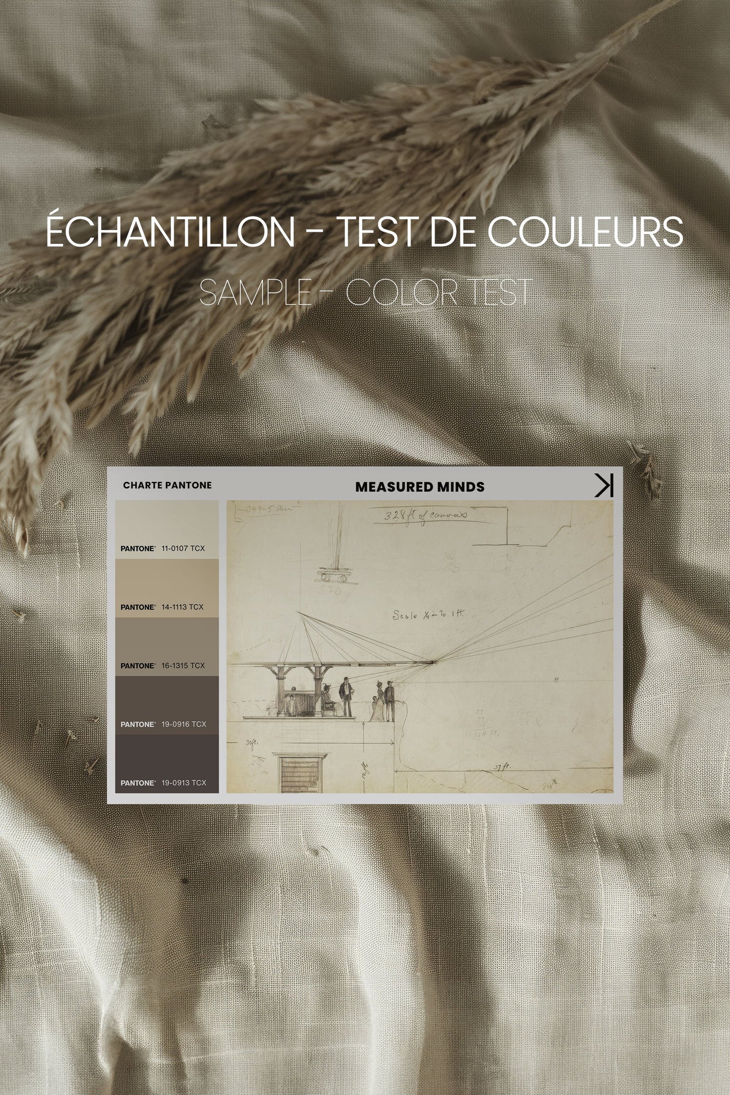 OLEKA CANVAS - MEASURED MINDS, Oeuvre sur toile étirée, encadré Brun Noyer