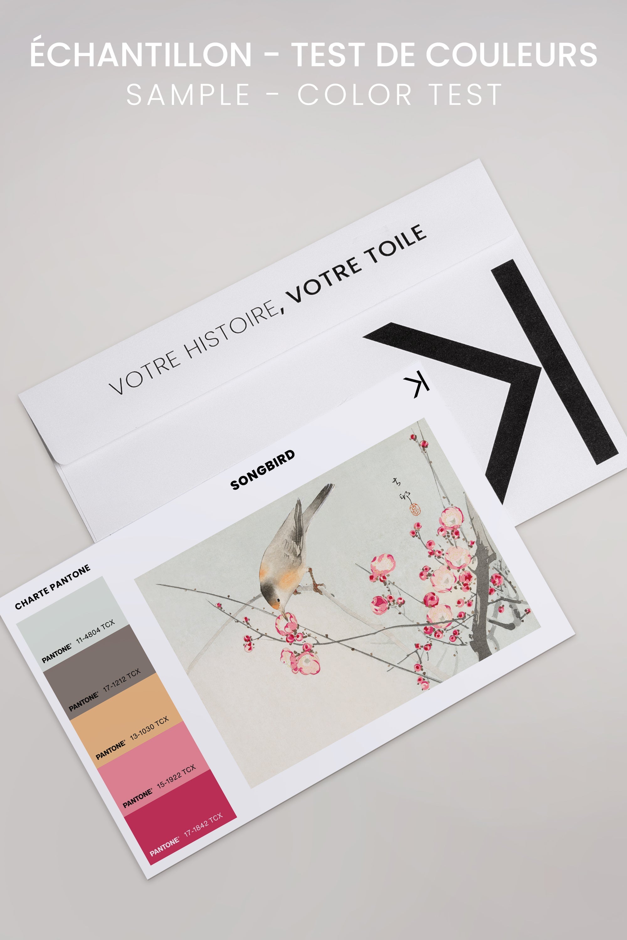 OLEKA CANVAS - SONGBIRD, Oeuvre sur toile étirée, encadré Brun Noyer