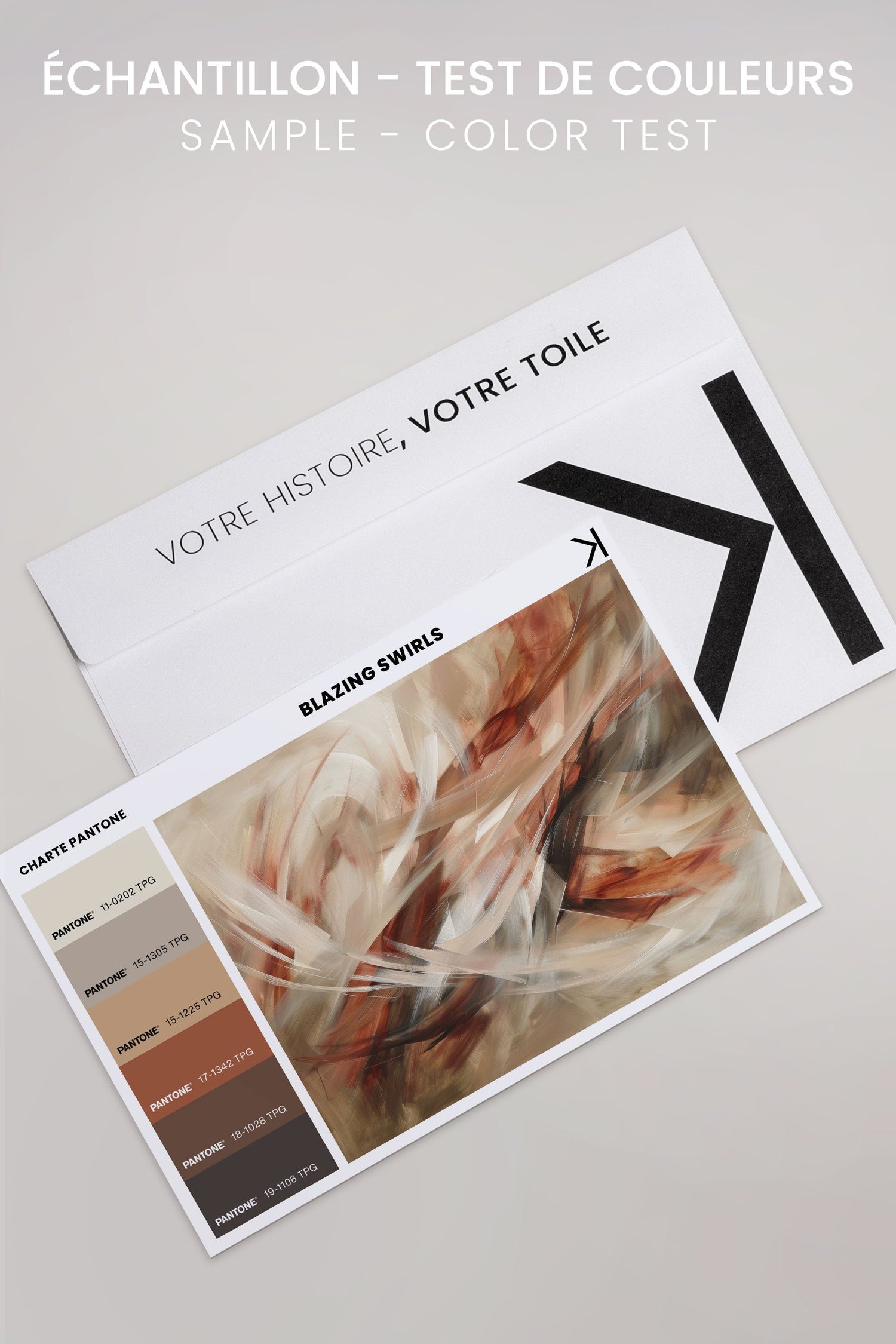 OLEKA CANVAS - BLAZING SWIRLS, Oeuvre sur toile étirée, encadré Blanc