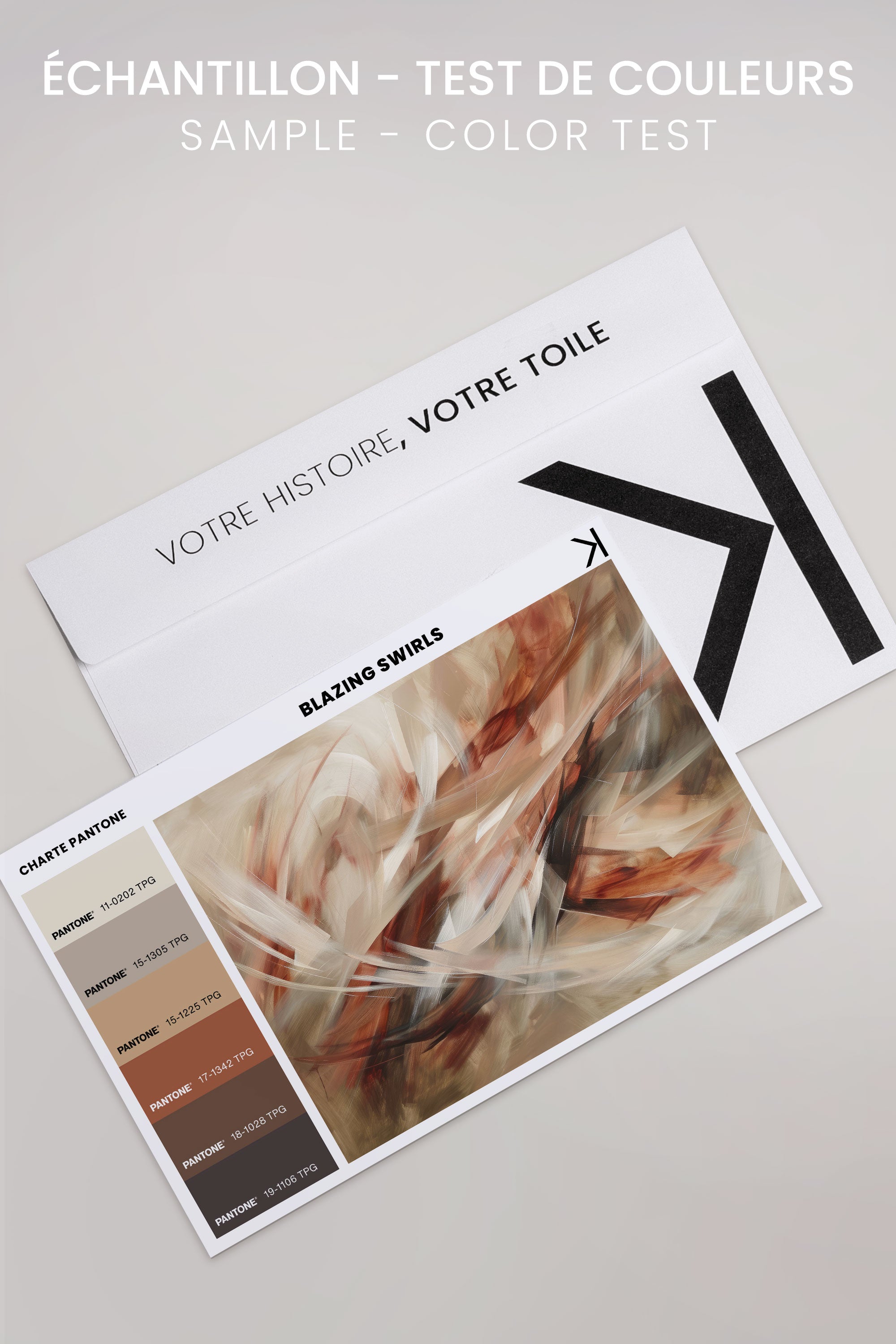 OLEKA CANVAS - BLAZING SWIRLS, Oeuvre sur toile étirée, encadré Blanc