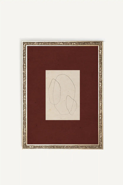 SOFT OUTLINE, Work on canvas, framed Vintage Silver