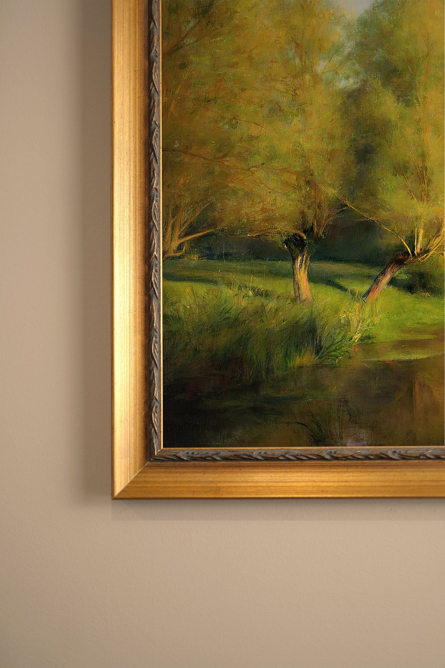 DOUCEUR DU SOIR, Artwork on rigid canvas, framed in Vintage Gold