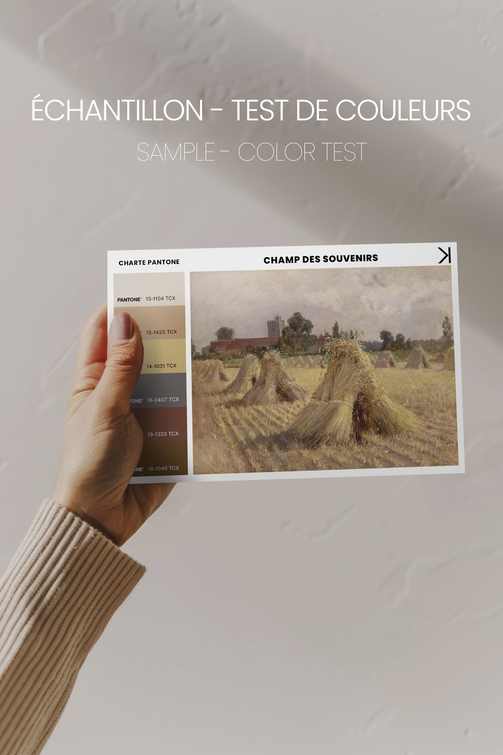 OLEKA CANVAS - CHAMPS DES SOUVENIRS, Oeuvre sur toile étirée, encadré Blanc