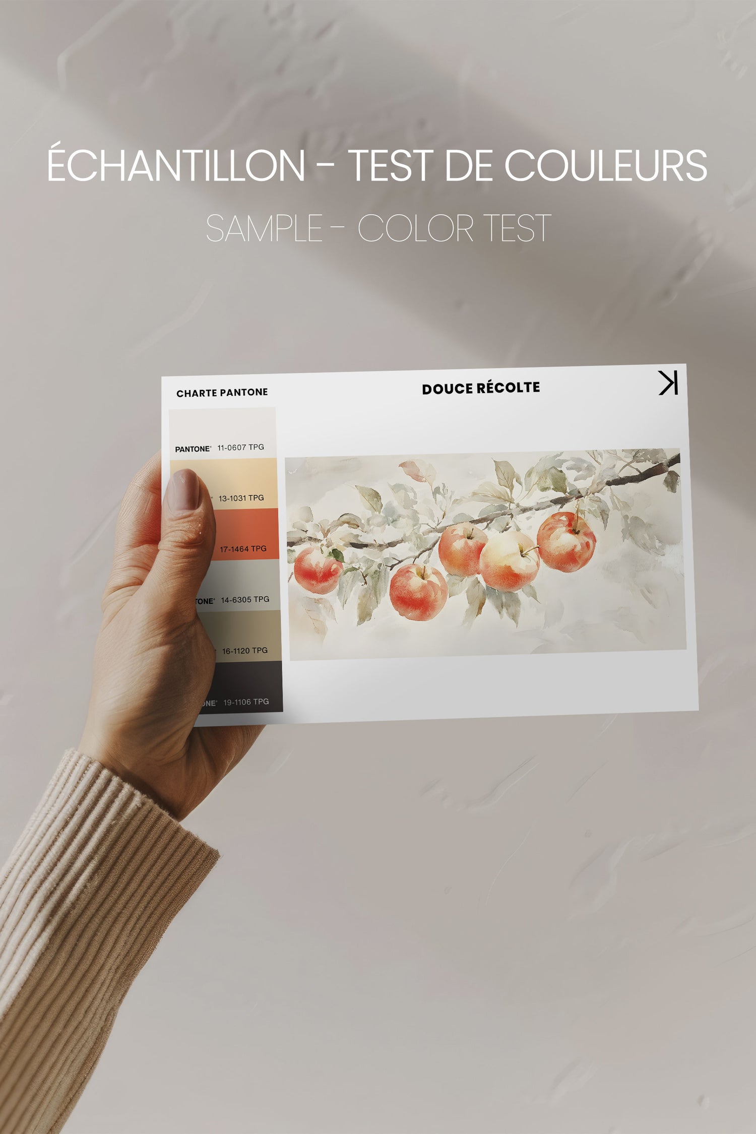 DOUCE RÉCOLTE, Oeuvre sur toile étirée, encadré Brun Chêne