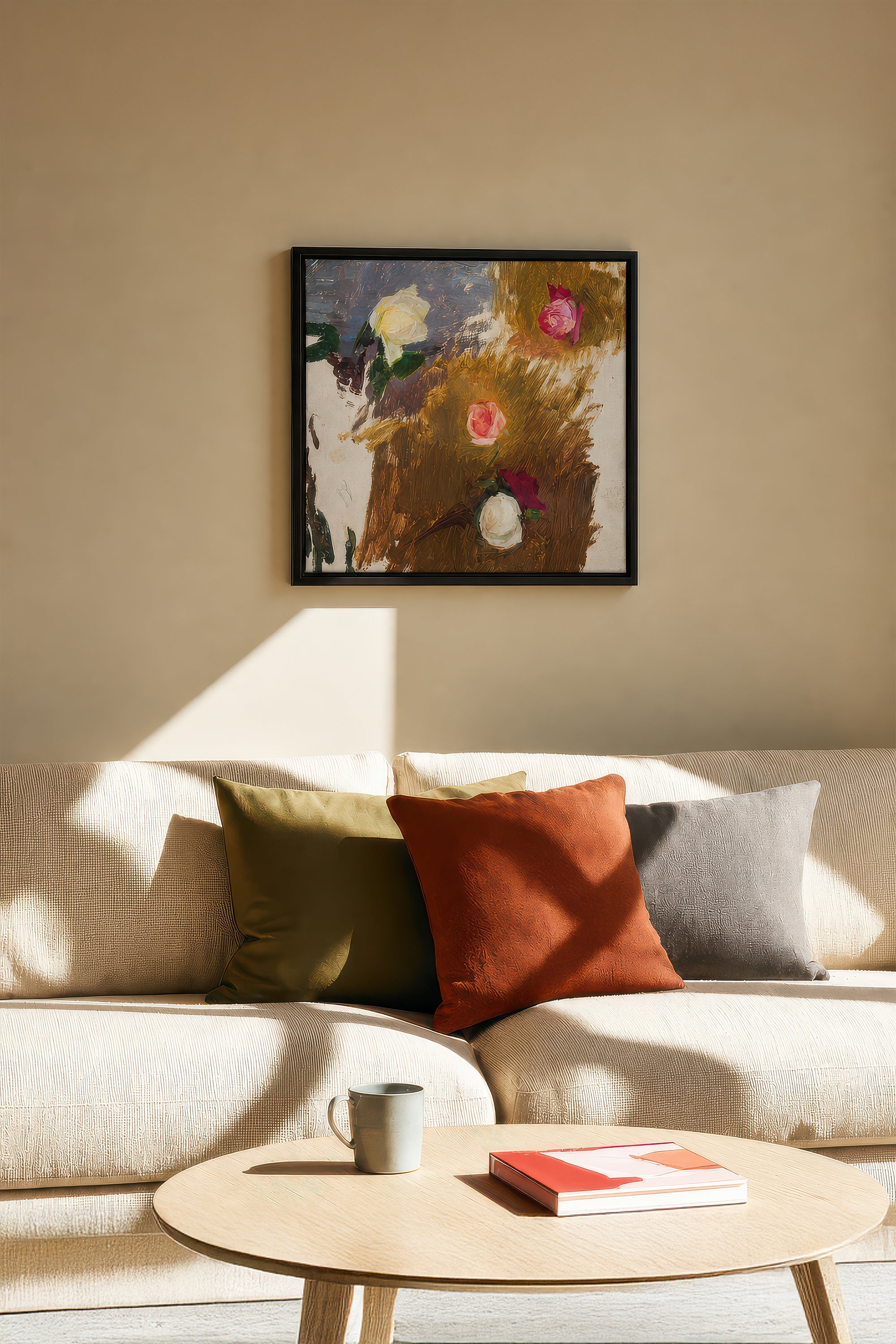 RAW FLORALS, Oeuvre sur toile étirée, encadré Noir