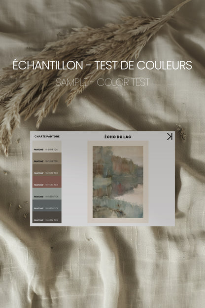 ÉCHO DU LAC, Oeuvre sur toile étirée, encadré Naturel Clair