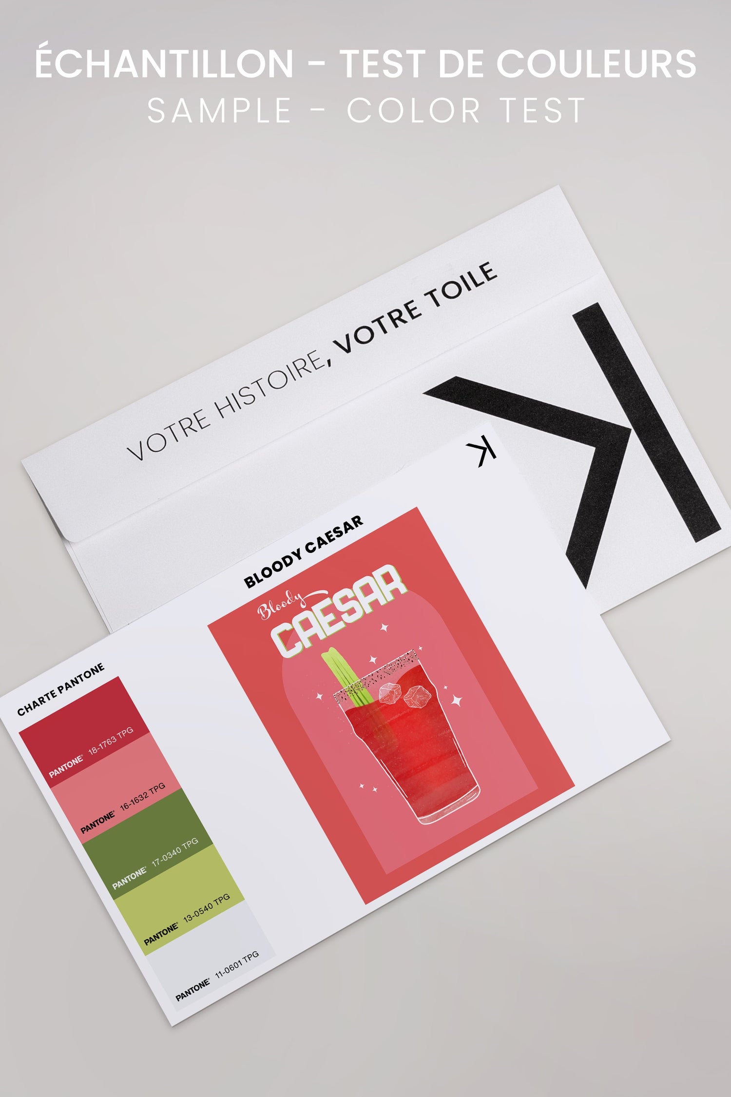 OLEKA CANVAS - BLOODY CAESAR, Oeuvre sur toile étirée, encadré Brun Noyer