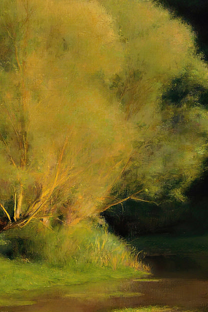 DOUCEUR DU SOIR, Artwork on rigid canvas, framed in Vintage Gold