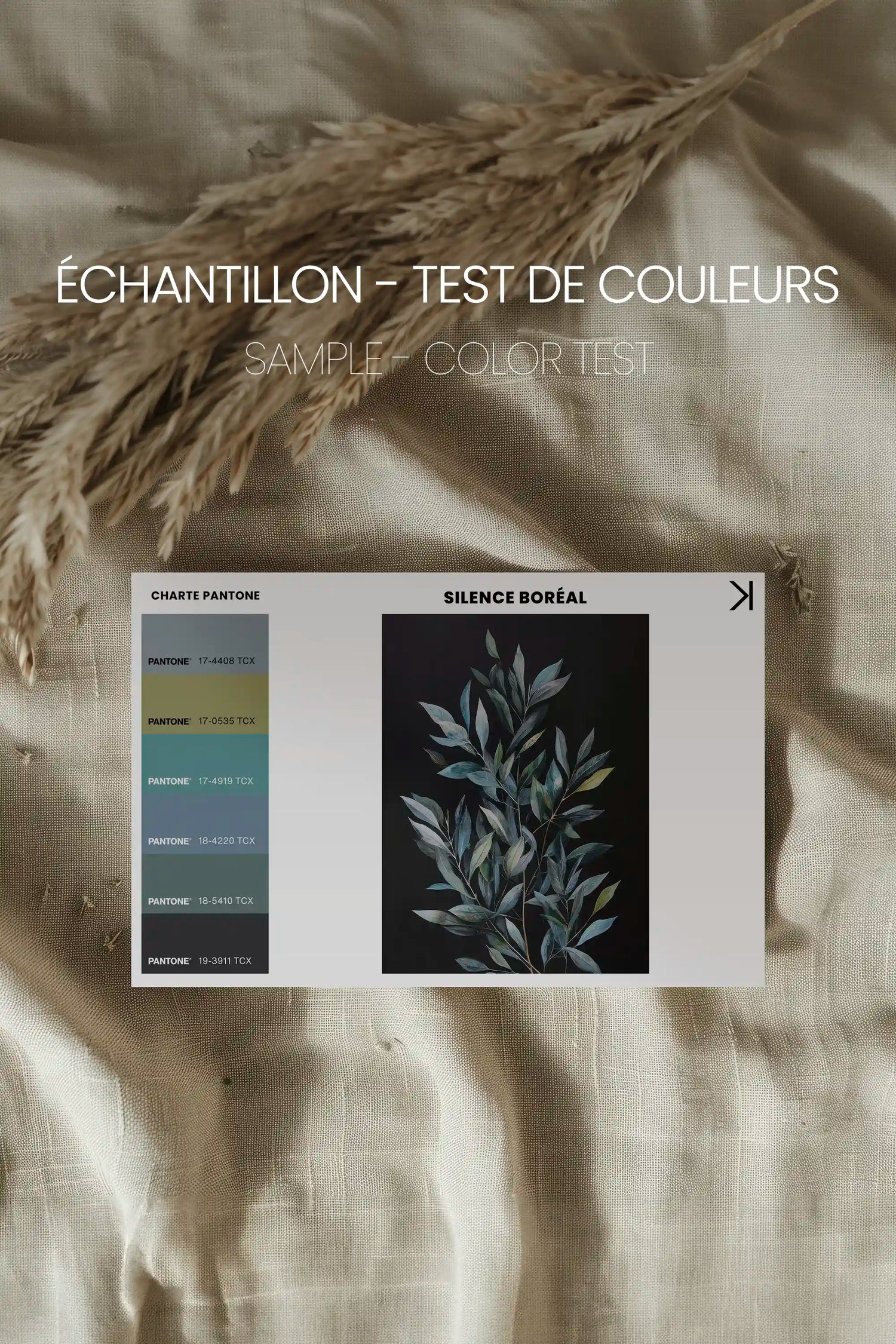 SILENCE BORÉAL, Oeuvre sur toile étirée, encadré Brun Noyer