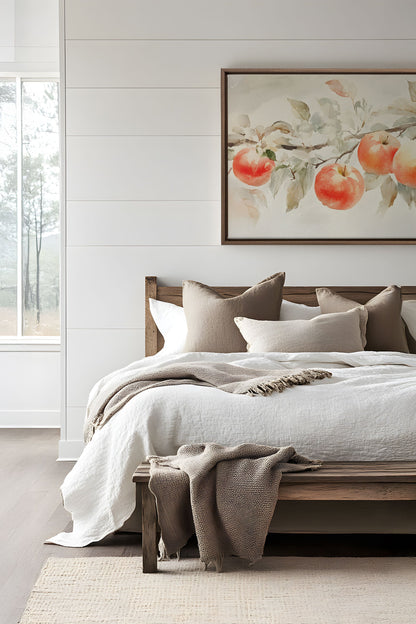 OLEKA CANVAS - DOUCE RÉCOLTE, Oeuvre sur toile étirée, encadré Brun Chêne