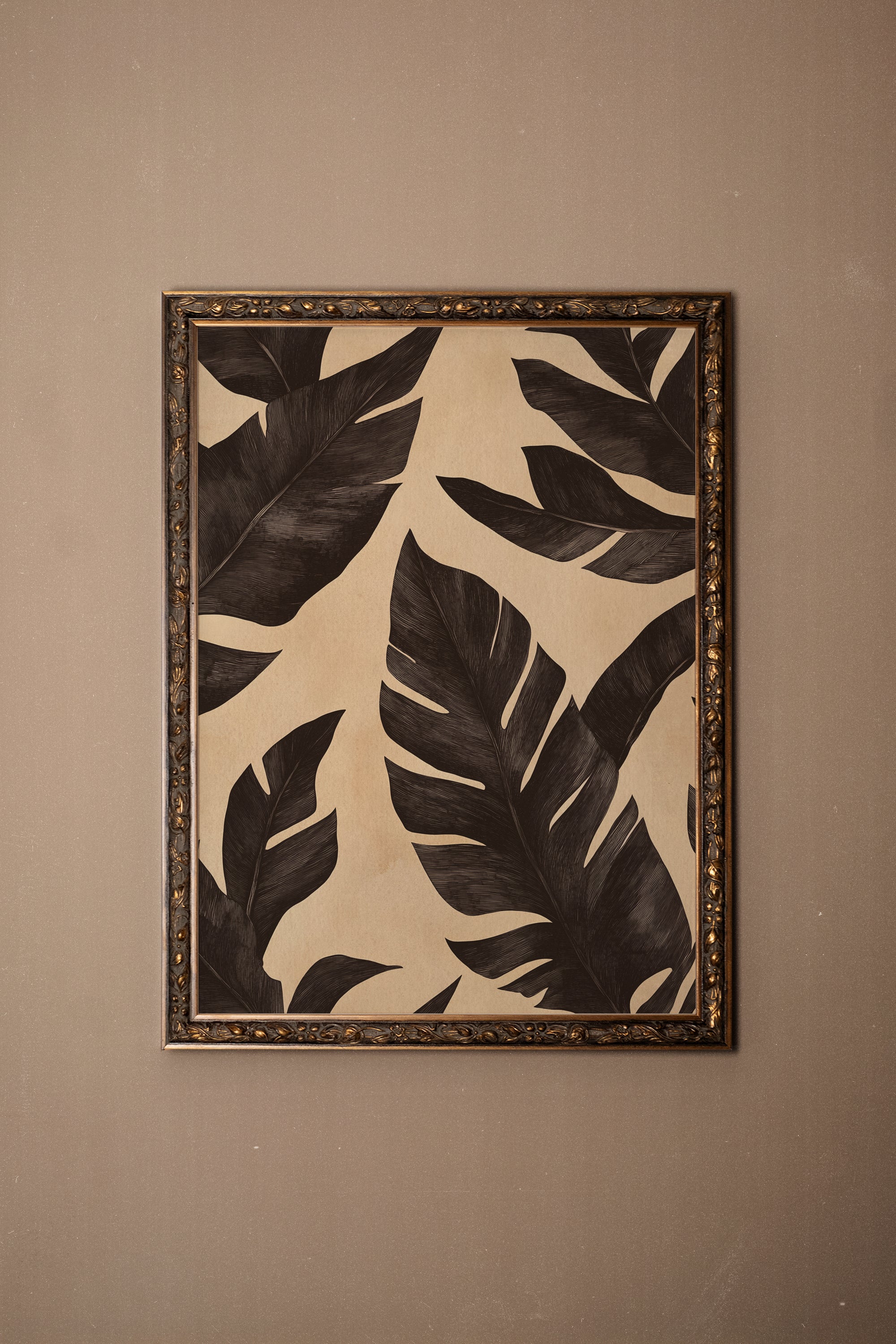 ÉBÈNE NATUREL, Artwork on rigid canvas, framed in Vintage Bronze