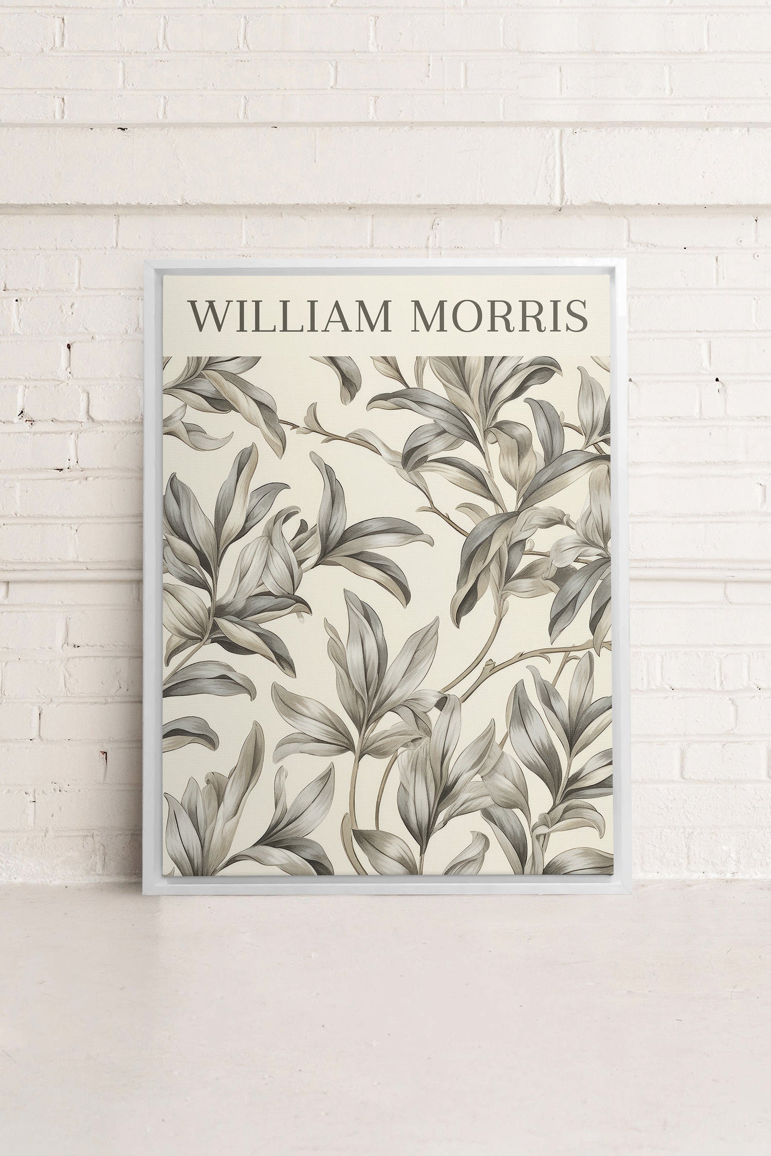 OLEKA CANVAS - WILLIAM MORRIS, Oeuvre sur toile étirée, encadré Blanc