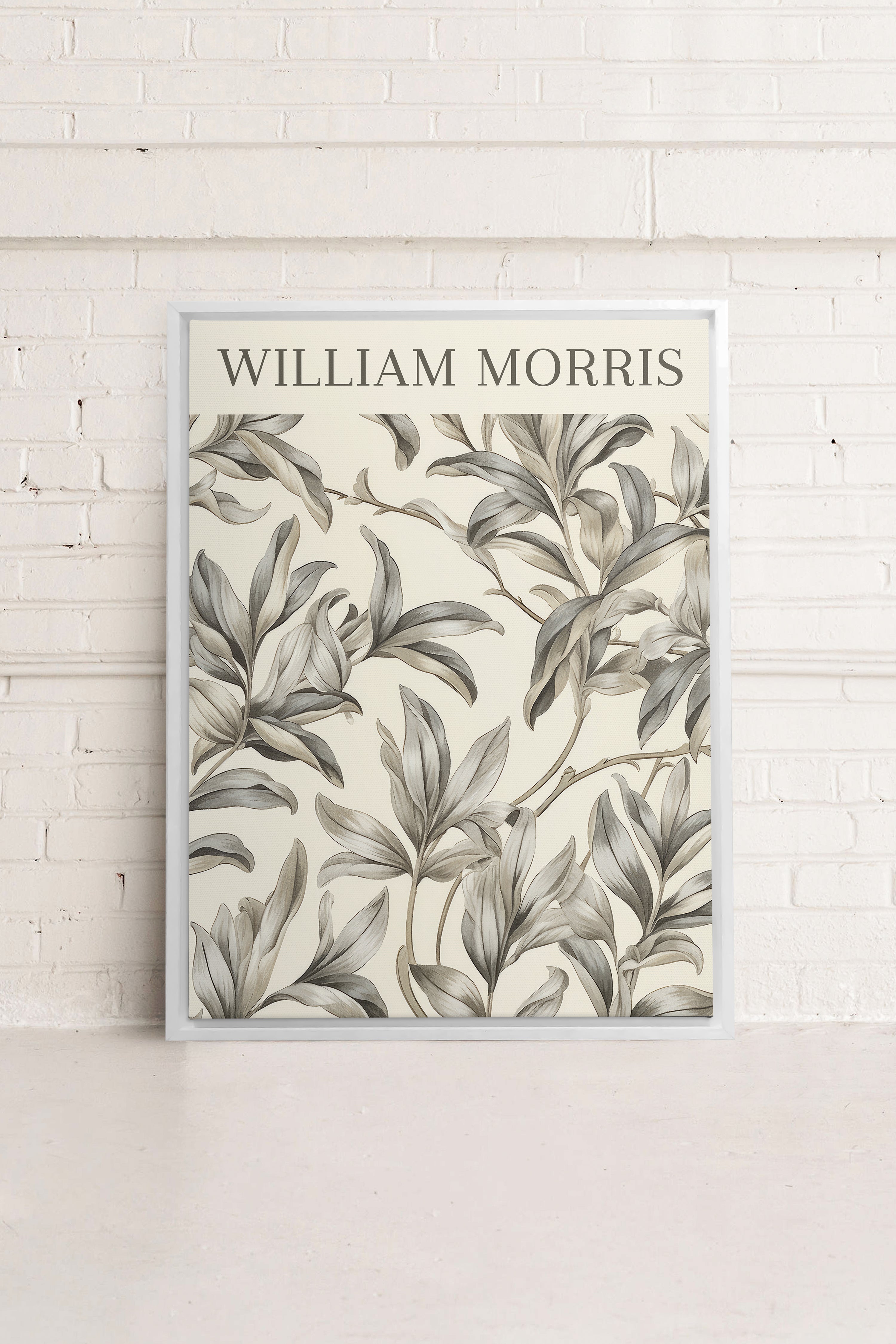OLEKA CANVAS - WILLIAM MORRIS, Oeuvre sur toile étirée, encadré Blanc
