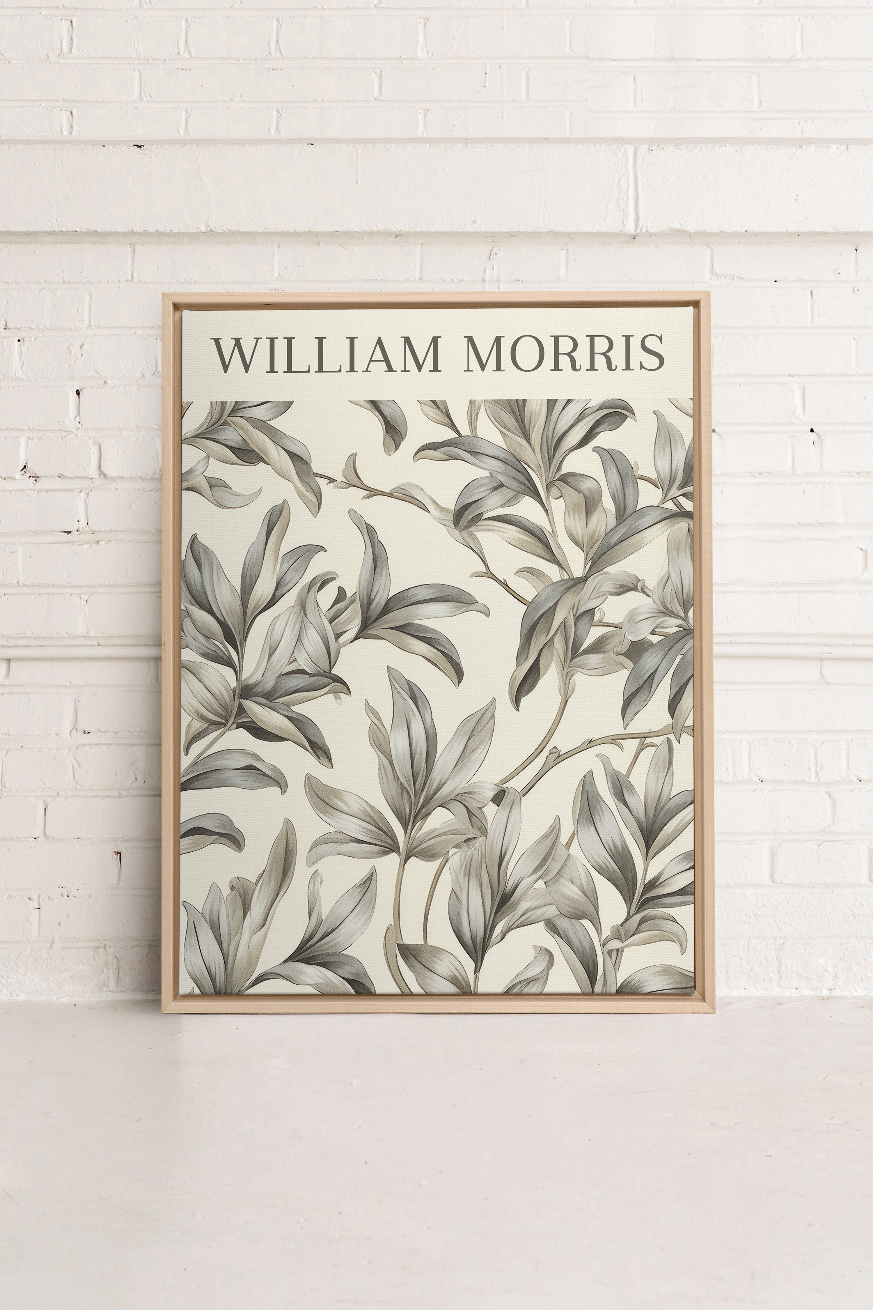 WILLIAM MORRIS, Oeuvre sur toile étirée, encadré Naturel Clair
