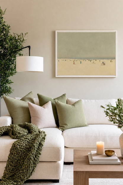 RÊVE DE RIVAGE, Oeuvre sur toile étirée, encadré Blanc