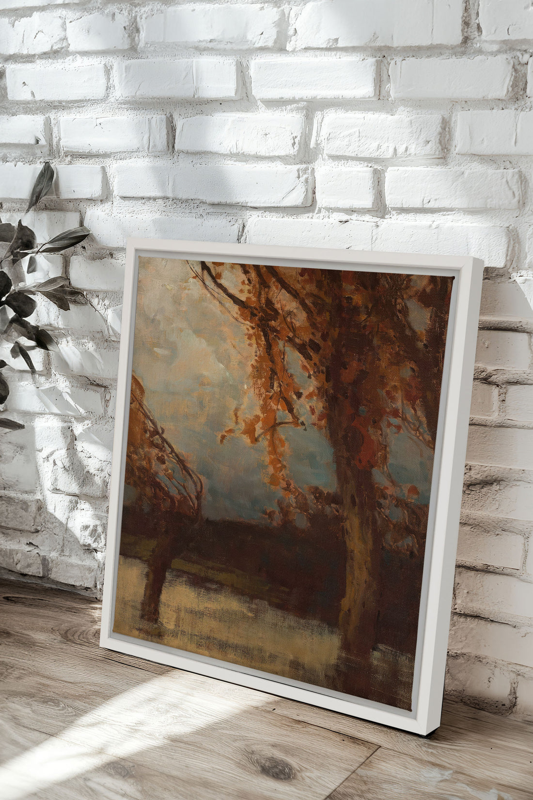 EQUINOX MIST, Oeuvre sur toile étirée, encadré Blanc