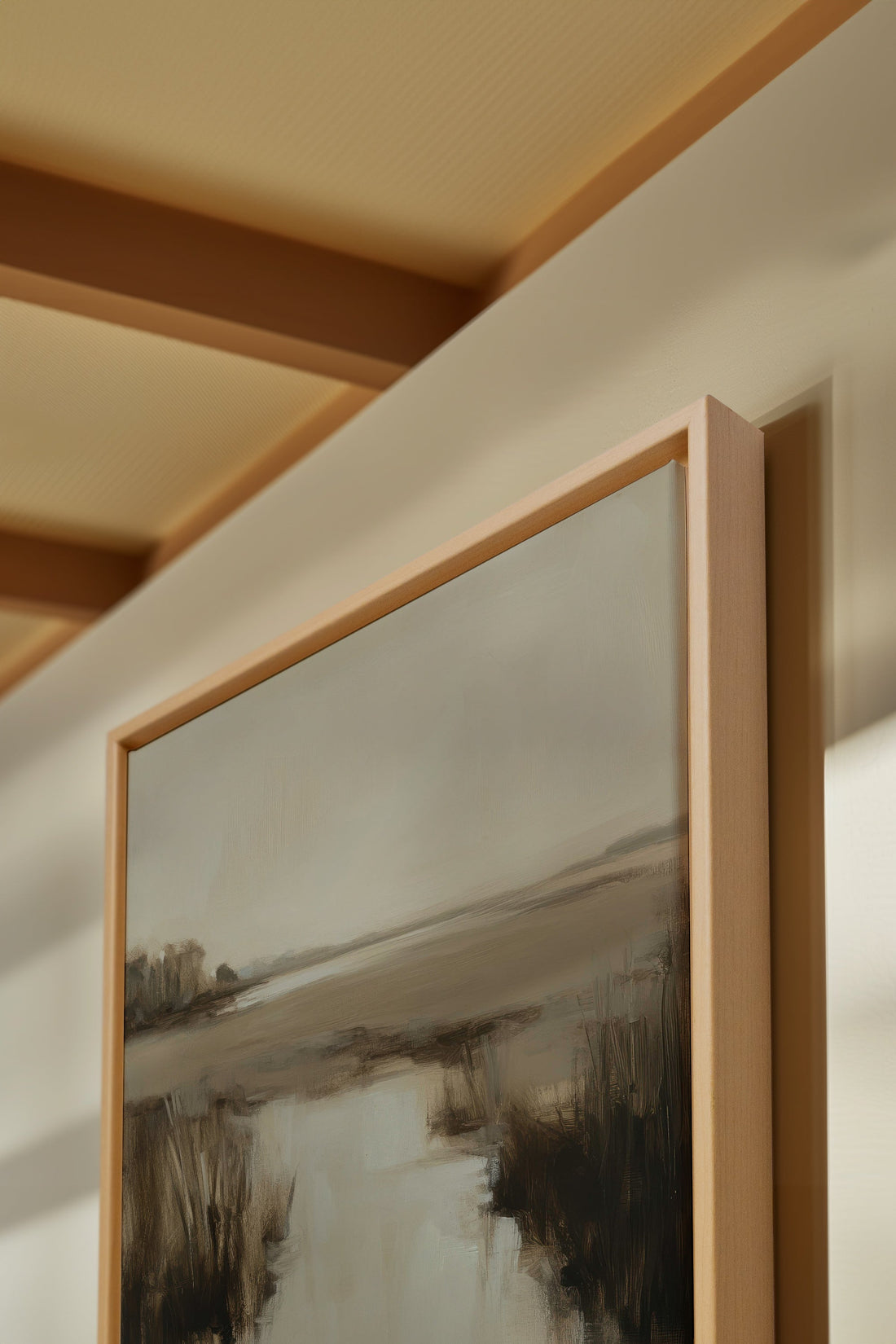 OLEKA CANVAS - MISTY HORIZON, Oeuvre sur toile étirée, encadré Naturel Clair