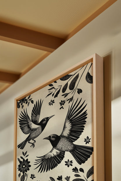 OLEKA CANVAS - DARK WINGS, Oeuvre sur toile étirée, encadré Naturel Clair