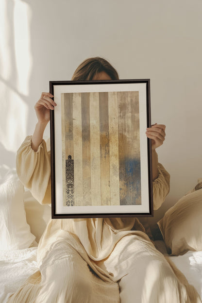 OLEKA CANVAS - ARTISAN PATINA, Oeuvre sur toile étirée, encadré Brun Noyer