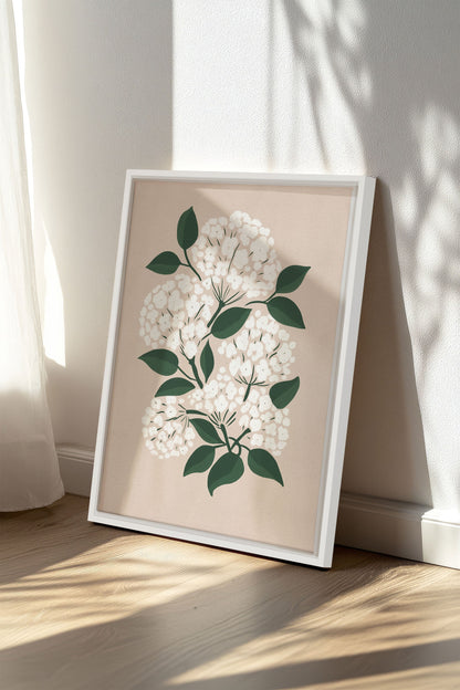 OLEKA CANVAS - BRISE DE FLEURS, Oeuvre sur toile étirée, encadré Blanc