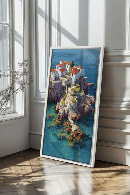 OLEKA CANVAS - PATH TO THE SEA, Oeuvre sur toile étirée, encadré Blanc